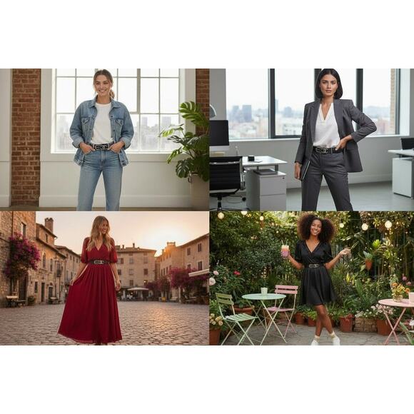 Chanel Black Leather CC Crystals Buckle Belt - Picture 2 of 9